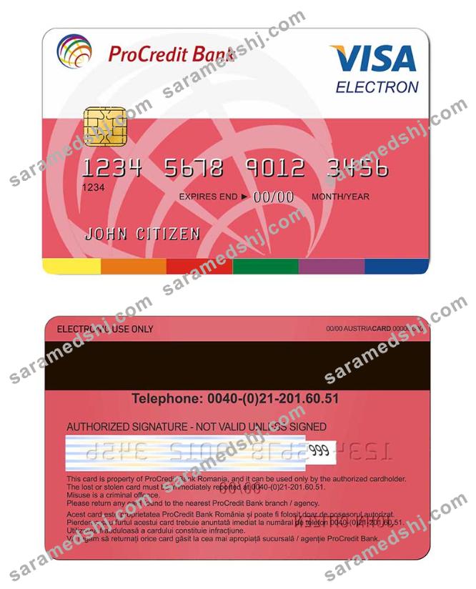 Romania Procredit bank visa electron card